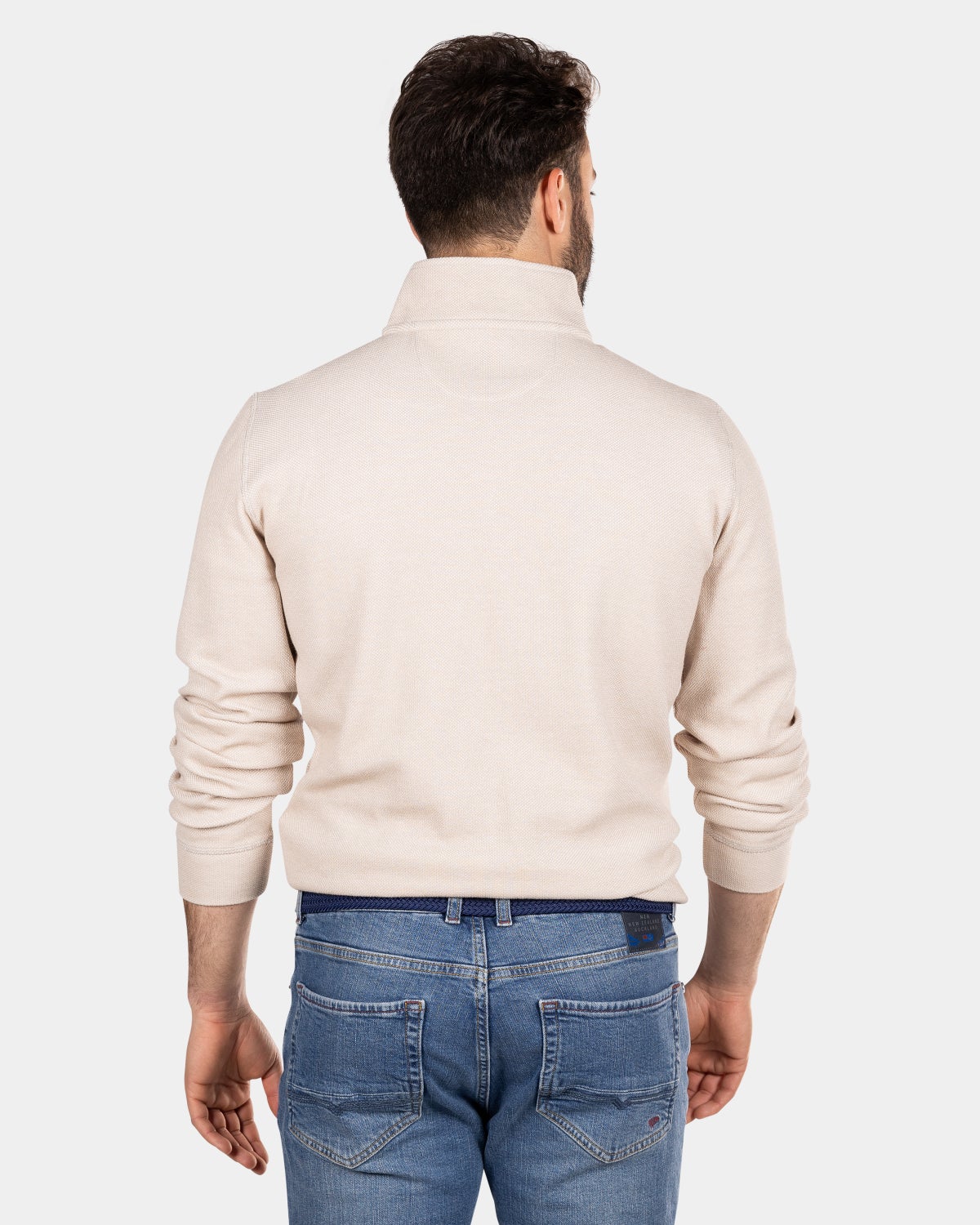 Cotton half zip sweater - Shimmering Sand