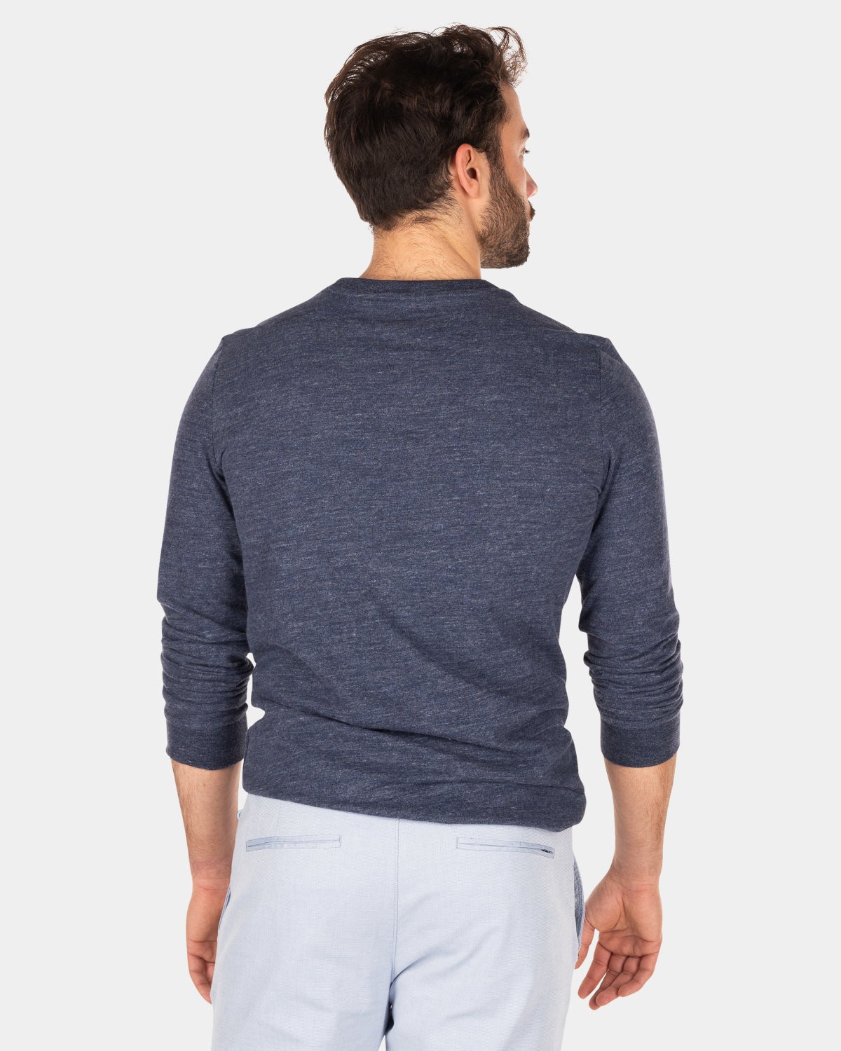 Crew neck long sleeved t-shirt - Traditional Navy