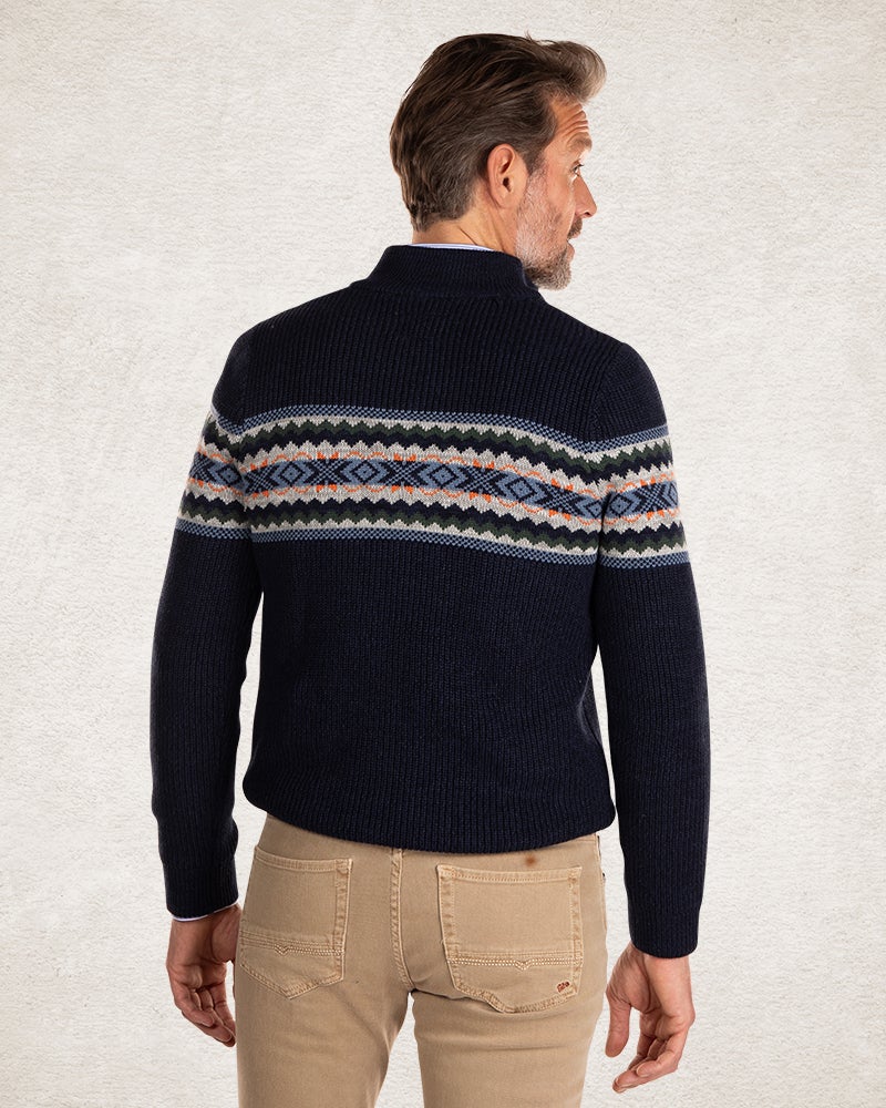 Half zip knitted pullover - Pitch Navy