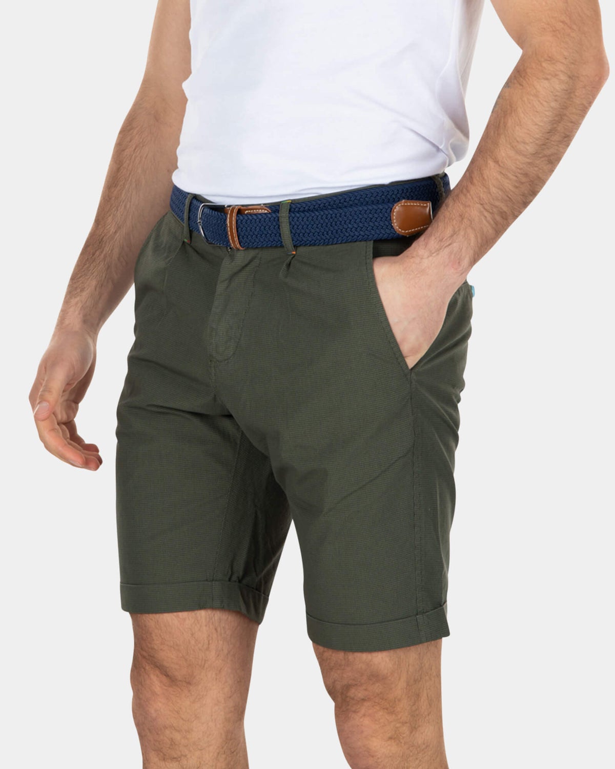 Cotton chino shorts - Army
