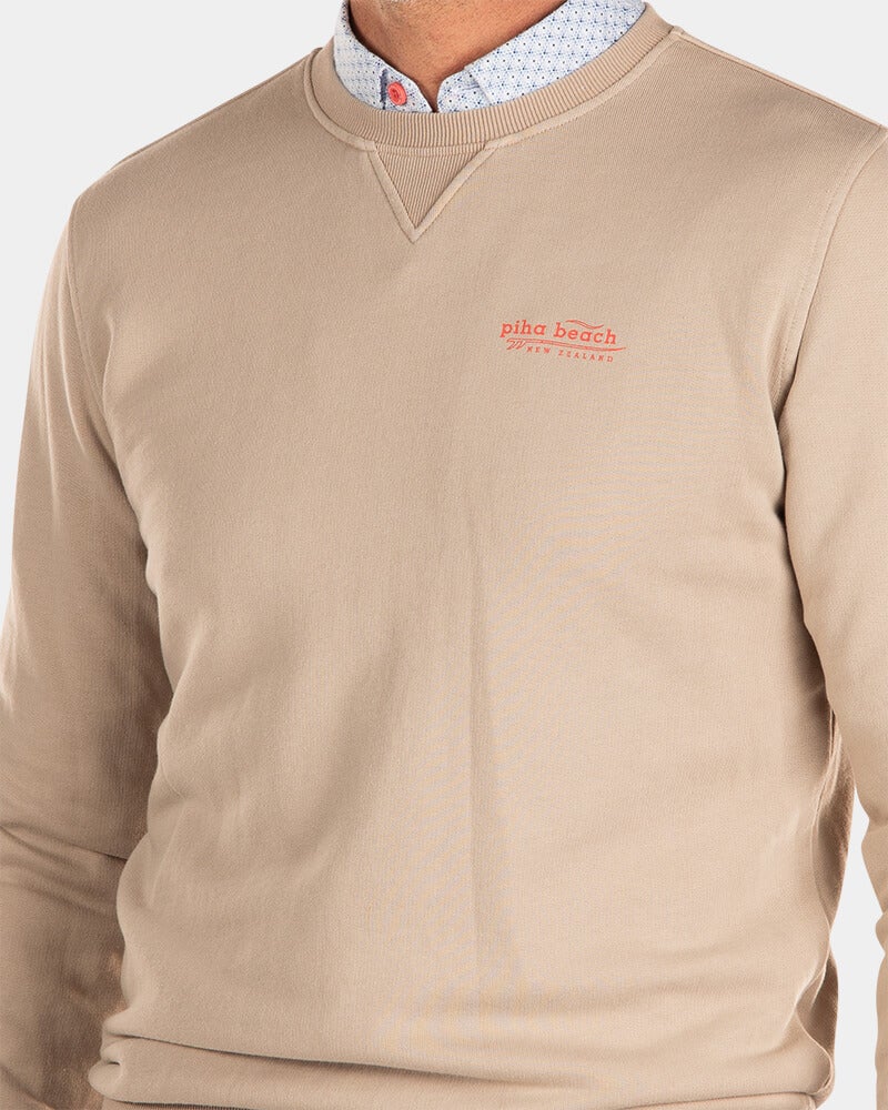 Solid coloured crew neck sweat - Shimmering Sand
