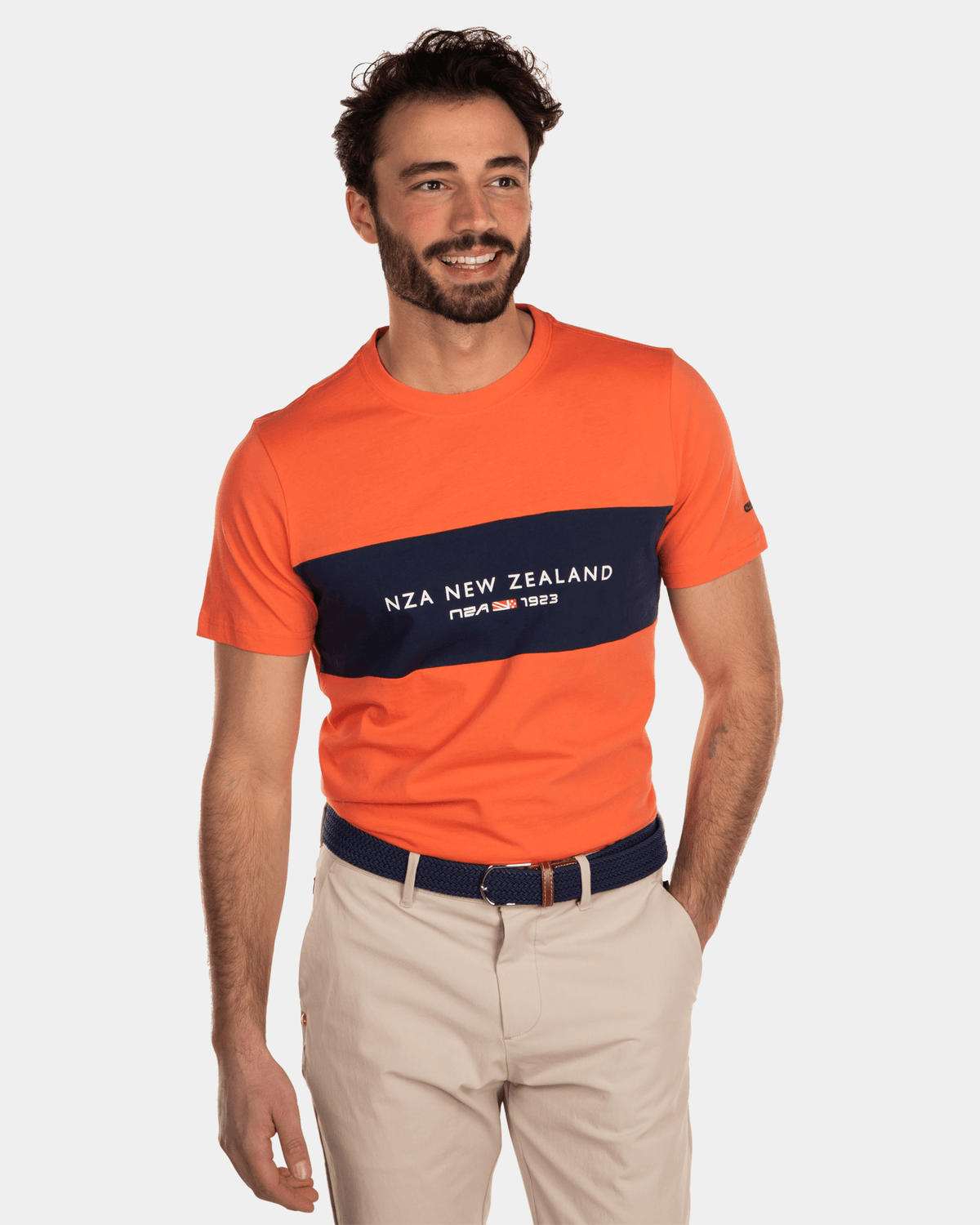Cotton t-shirt with logo - Burned Orange