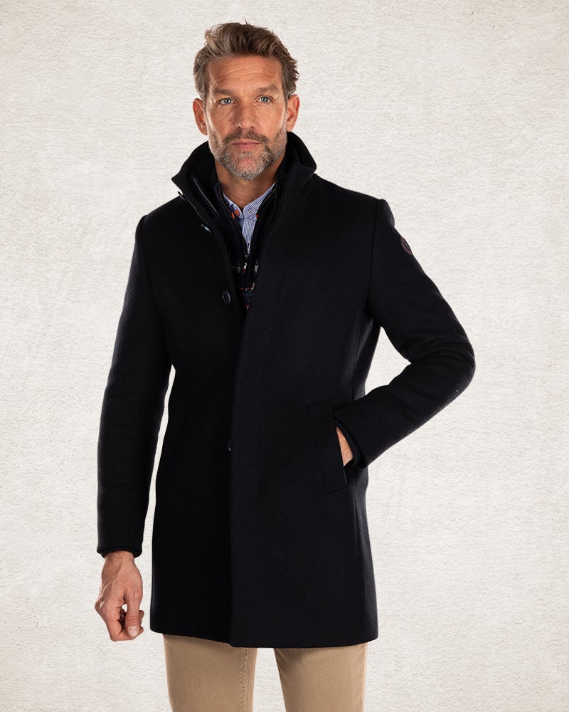 Classic navy wool coat - Pitch Navy