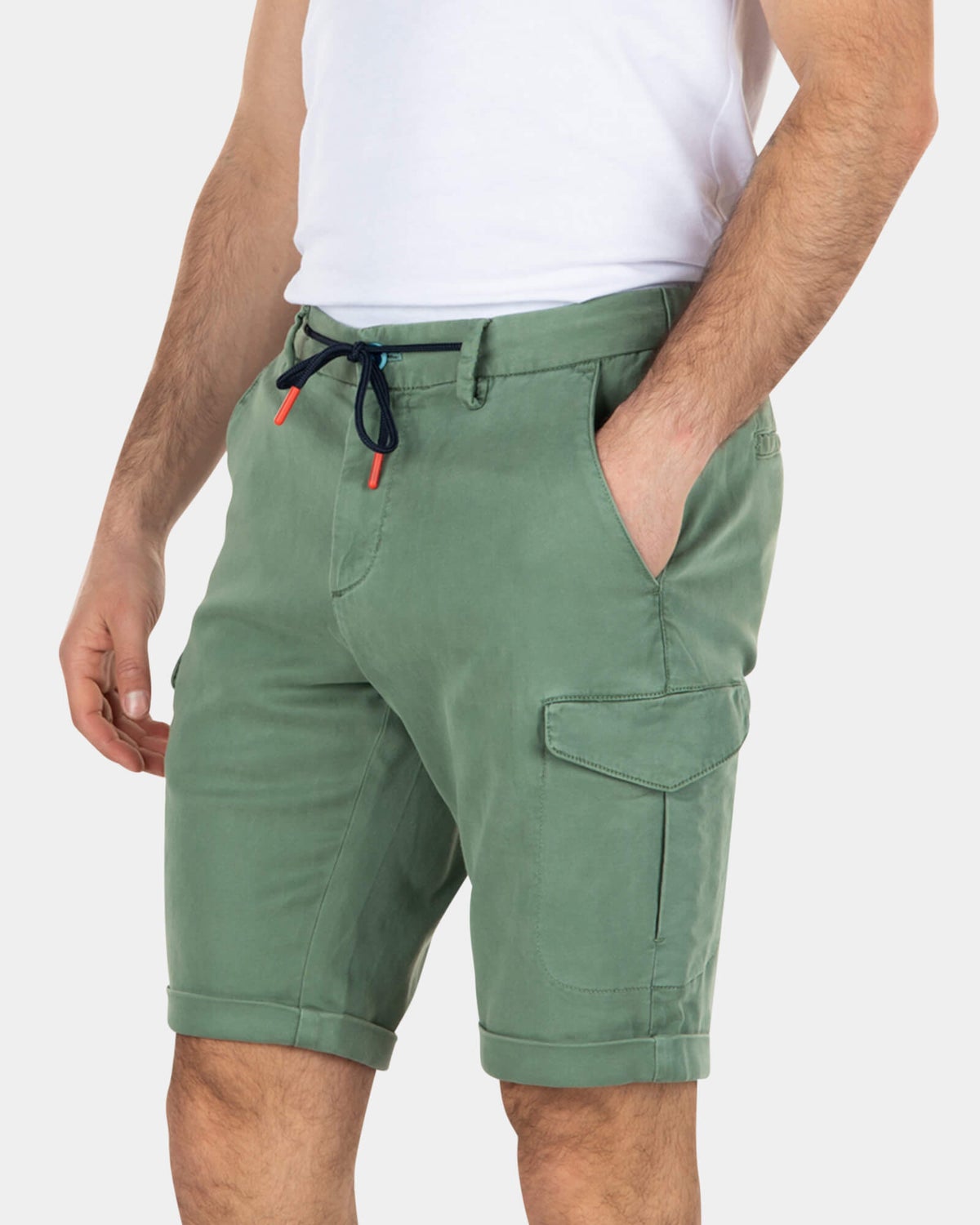 Lyocell cotton cargo shorts - Active Army