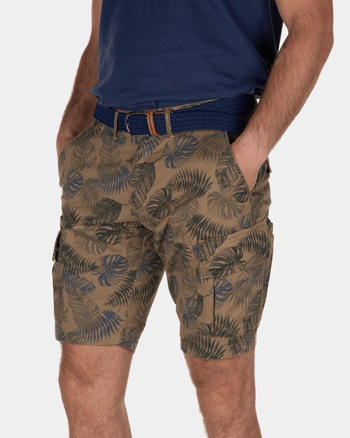 Palmerstone shorts with print - Tobacco Brown