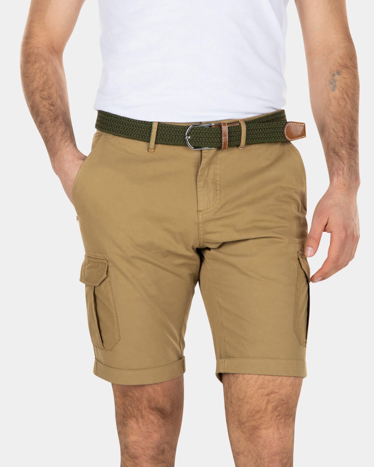 Sturdy cotton cargo shorts Sand
