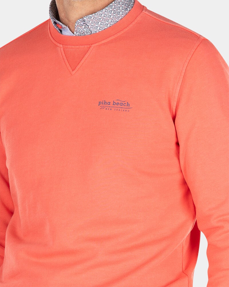 Solid coloured crew neck sweat - Red Cider