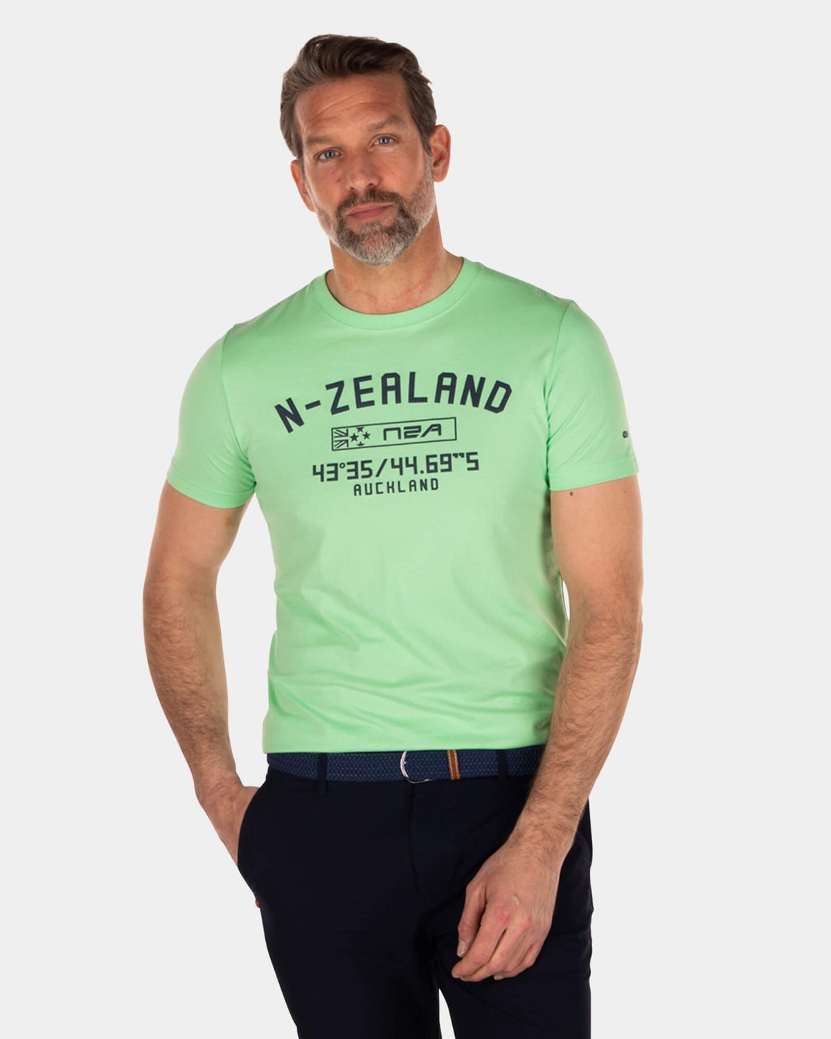 Cotton crewneck t-shirt print - Sea Green