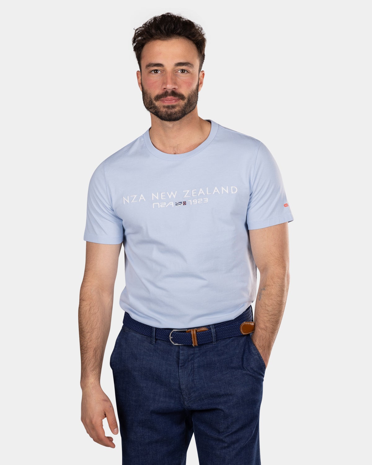 Cotton t-shirt with logo - Rhythm Blue