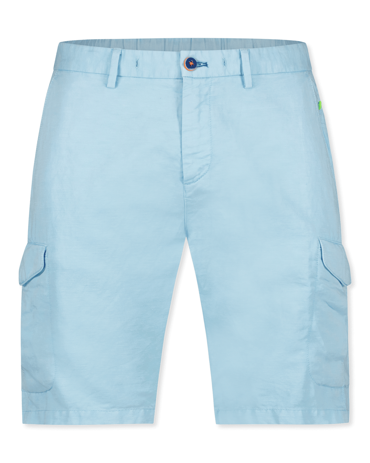 Linen cargo shorts Luitpold - Lagune Blue