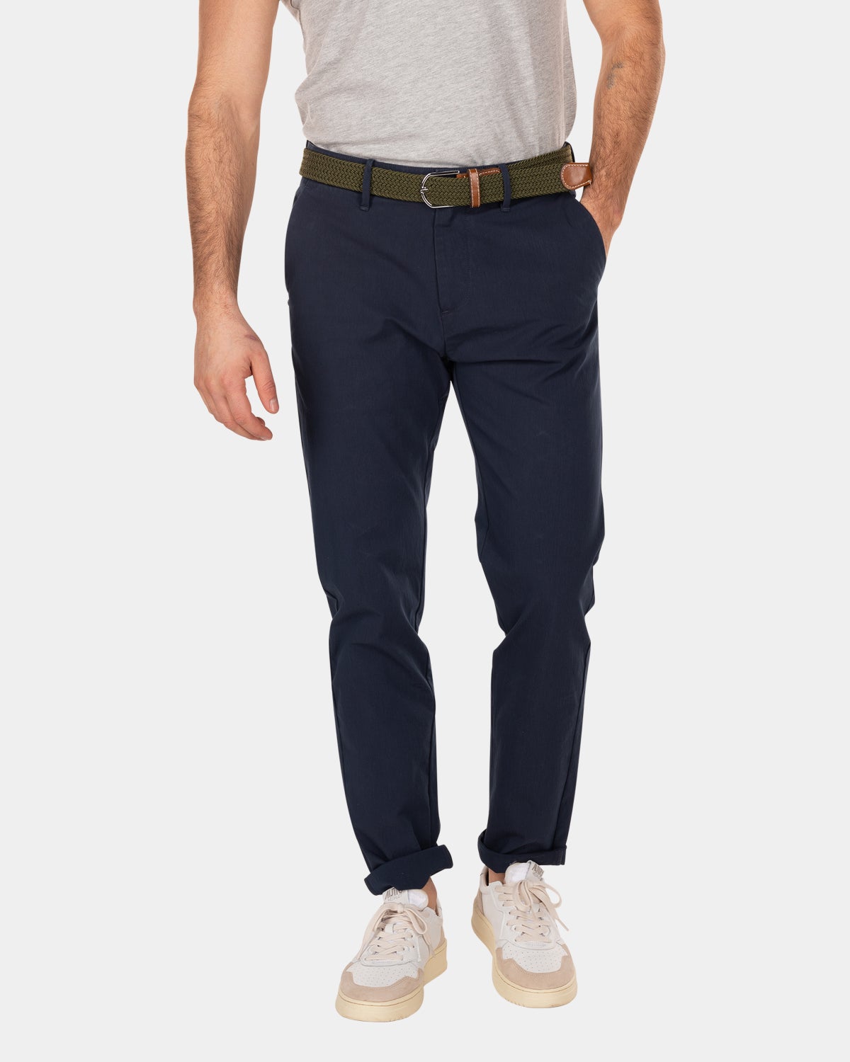 Solid coloured stretch chino - Traditional Navy